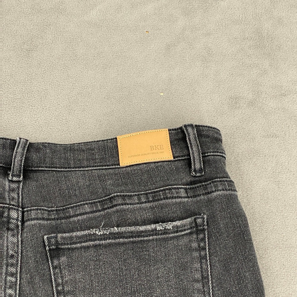 BKE Payton Mid-Rise Ankle Skinny Jeans Grey Raw Hem 31x27 Distressed Stretch - Picture 8 of 11
